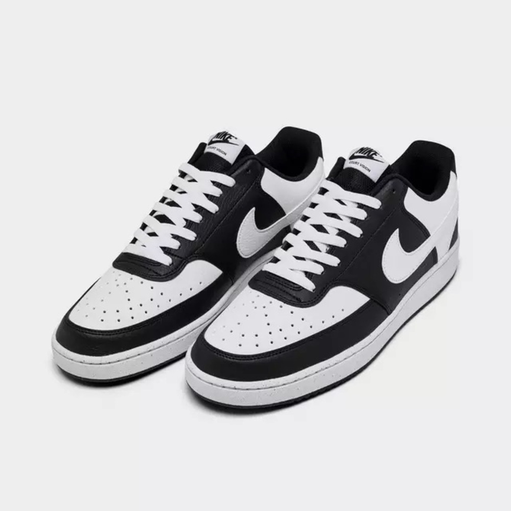 Men’s Nike Court Vision Low Tennis Shoes - Black White Panda HM9862-001 - Picture 9 of 10